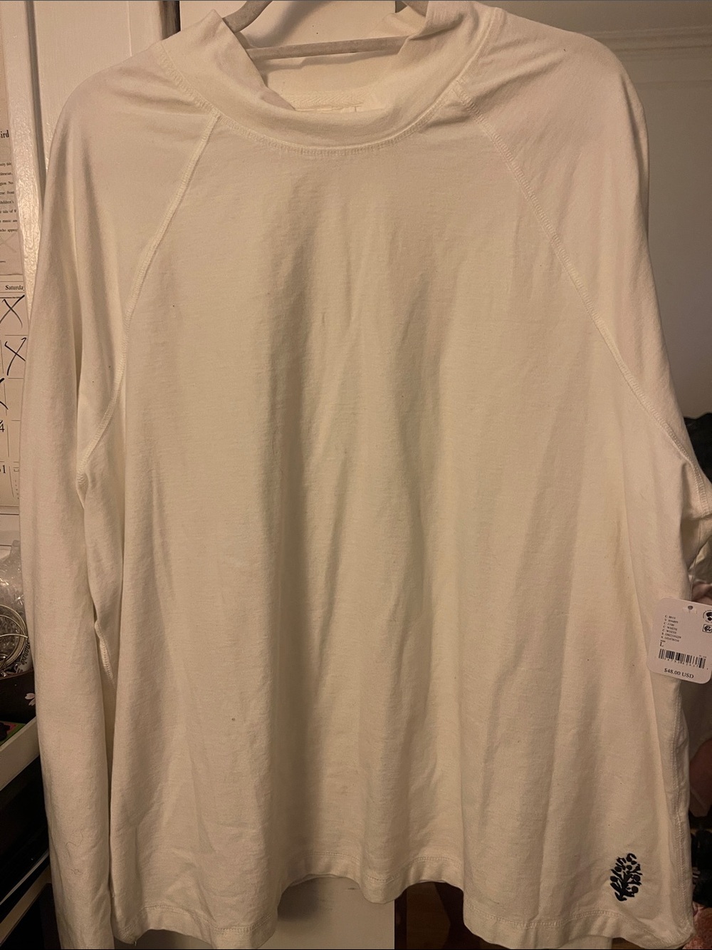 Free People Movement Restoration Layer , Long Sleeve White Crewneck Top - Picture 2 of 11